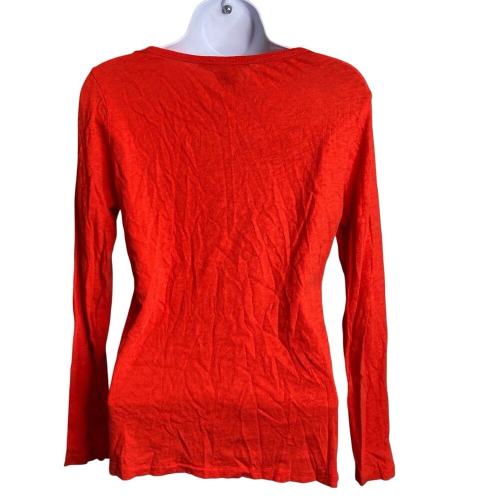 Vintage‎ Ralph Lauren Sport Y2K Women's Red Long Sleeve Top Size M Preppy Fitted - Picture 2 of 10